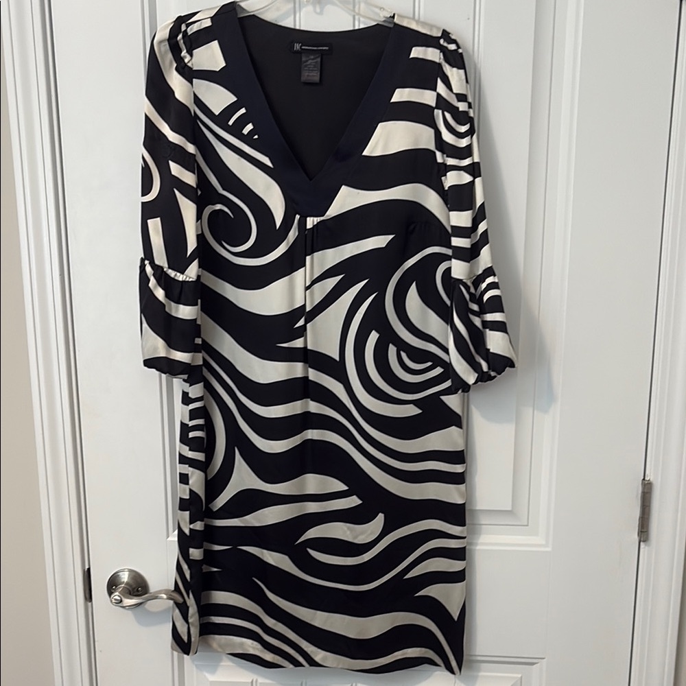 INC International Concepts Elegant Black Silk Dress